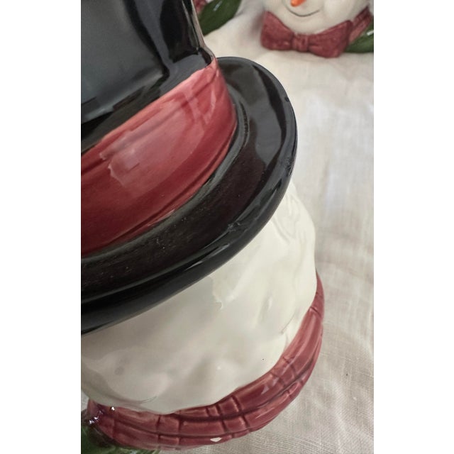 Vintage Set of 8 Fitz & Floyd Holiday "Top Had Snowman" Mugs For Sale - Image 10 of 10