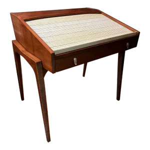 John Von Koert for Drexel Mid Century Modern Walnut Tambour Desk