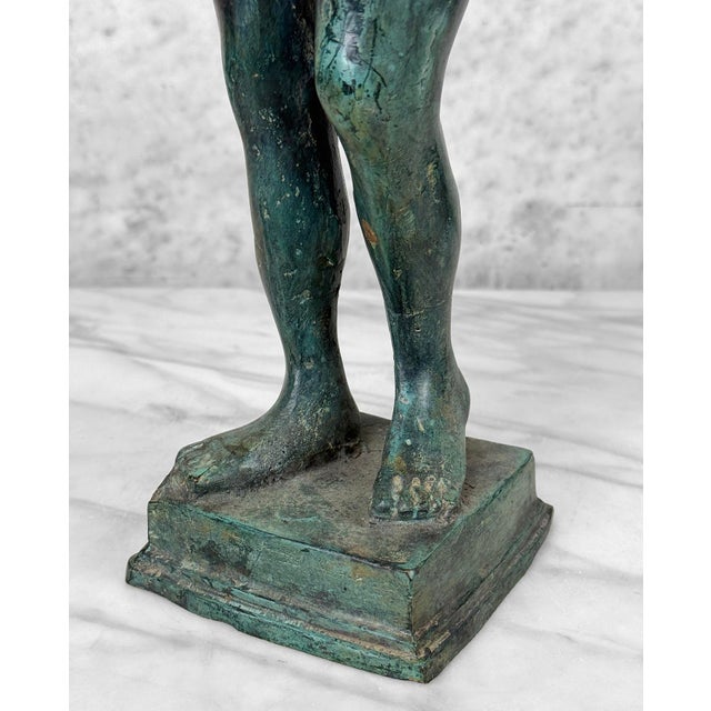 Verdigris Vintage 16" Italian Grand Tour Style Bronze Verdigris Nude Torso Sculpture For Sale - Image 8 of 10