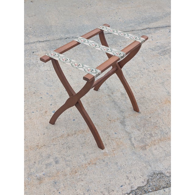 Vintage Wooden Vintage Scheibe Style Folding Luggage Rack Stand For Sale In Washington DC - Image 6 of 12