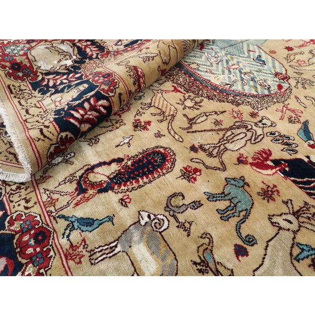 Galerie Shabab Collection Mid-20th Century Indian Lahore Pictorial Rug For Sale - Image 9 of 9