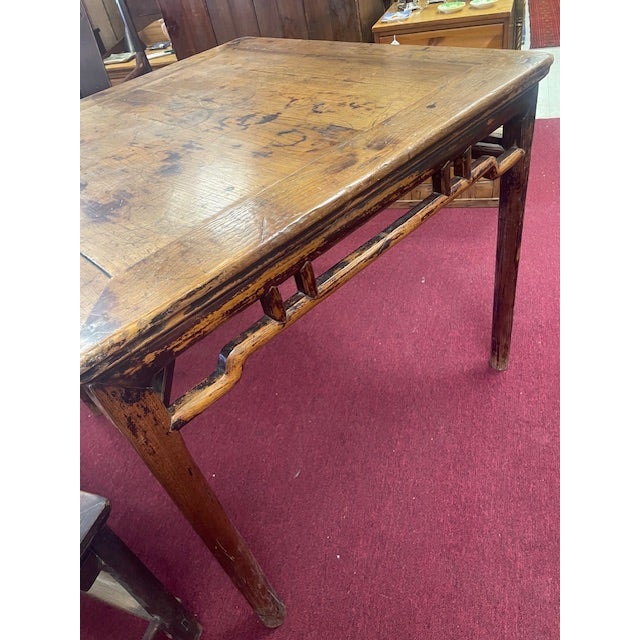 Vintage Elmwood Ming Style Square Mahjong / Eight Immortals High Game Table For Sale - Image 6 of 16