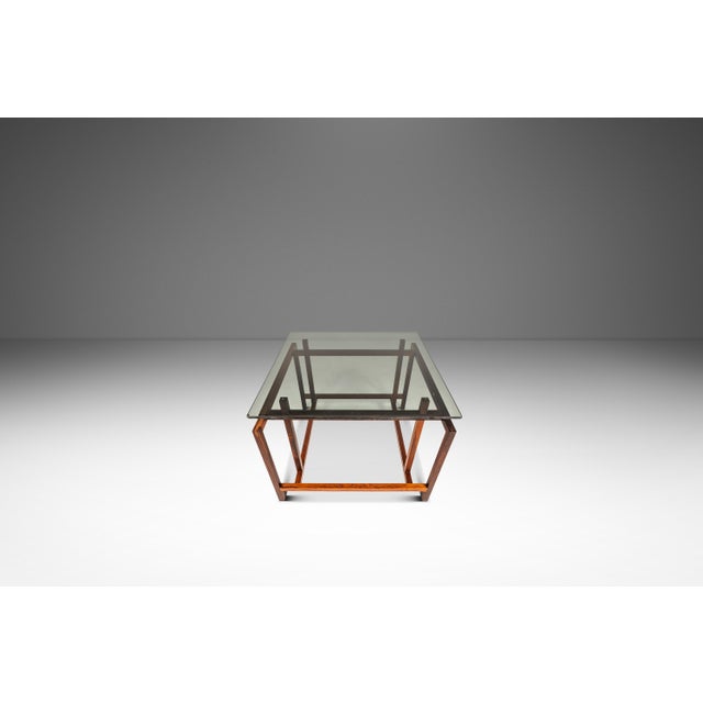 Komfort Set of Two (2) Mid-Century Danish Modern Rosewood & Smoked Glass End Tables by Henning Nørgaard for Komfort of Denmark, C. 1960's For Sale - Image 4 of 17