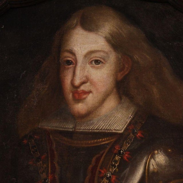 Charles II of Spain, 1670, Oil Painting on Canvas, Framed For Sale - Image 8 of 14