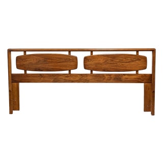 Vintage Mid Century Walnut Lane “Rhythm” King Size Headboard For Sale