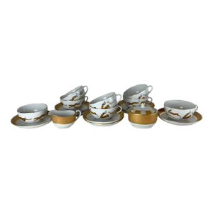 Haviland Tea Service Made in Limoges, France. 19 Pieces in the Serengeti Pattern.
