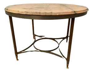 Louis XVI Style Side Table in Brass and Marble, 1900s