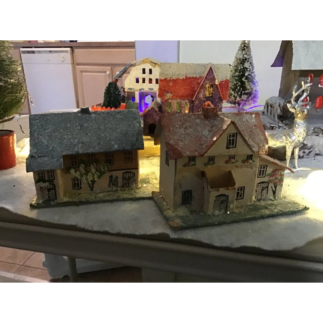 Antique Christmas Tree Putz Mica Village Lights House Set - Czechoslovakia For Sale - Image 10 of 13