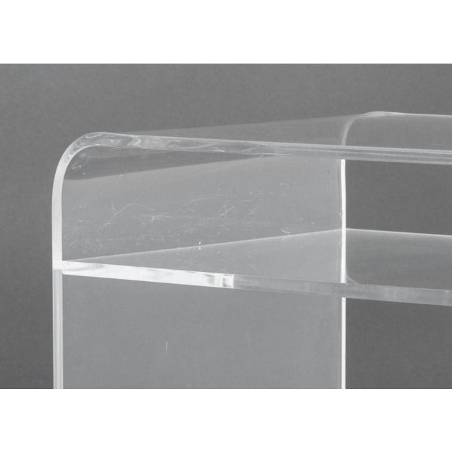Modern Clear Acrylic "Waterfall" Rolling Bar Cart For Sale In New York - Image 6 of 8