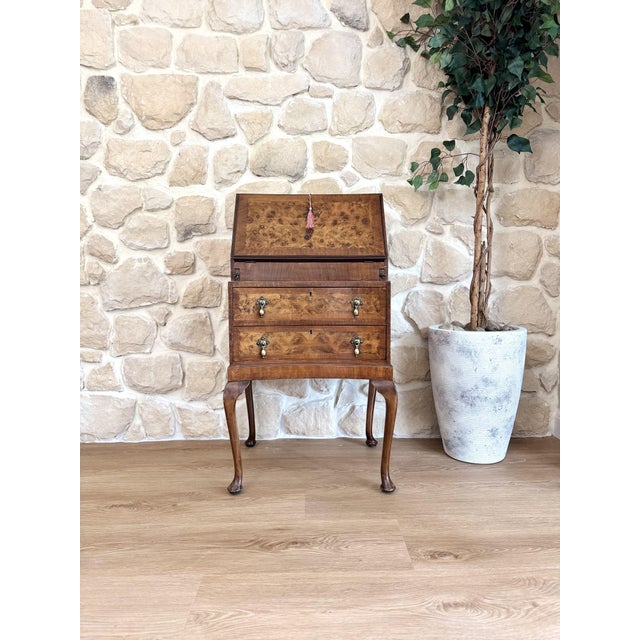 Vintage Walnut Lockable Desk with Drawers, 1890s For Sale - Image 14 of 14