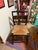 Textile Vintage Heywood-Wakefield Style Drop-Leaf Dining Table With 4 Hitchcock Rush Seat Chairs – Old Colony Style For Sale - Image 7 of 12