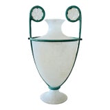 1980' Seguso's Italian Scavo Murano Glass and Bronze Vase by Silvia Buscaroli for Seguso Vetri d'Arte For Sale