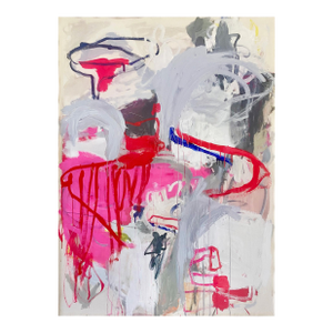Contemporary Abstract Acrylic on Canvas "Arbeidsglaede" by Macha Poynder