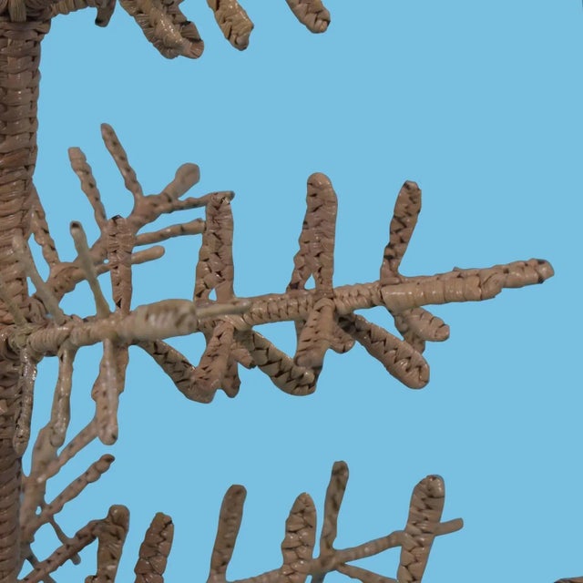 Small Christmas Tree by Mario Lopez Torres. There are minor imperfections to the hand-made woven rattan. Signed Mario...