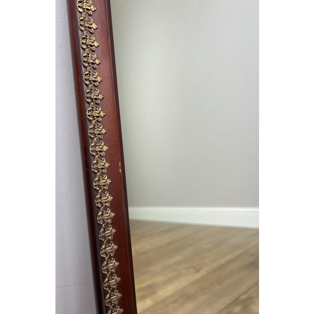Metal Vintage French Oak Wall Mirror For Sale - Image 7 of 9