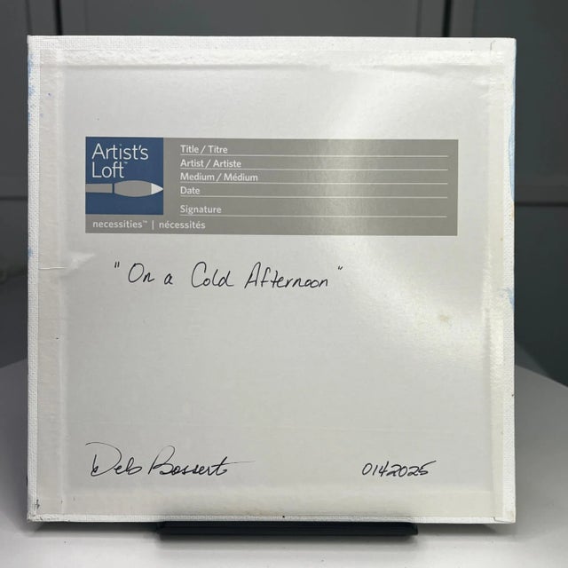 On a Cold Afternoon" Contemporary Original Impressionist Style Landscape Painting by Deb Bossert For Sale - Image 6 of 6