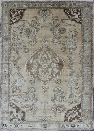 Keivan Woven Arts,En-140249, Vintage Turkish Oushak Rug- 6′3″ × 8′10″