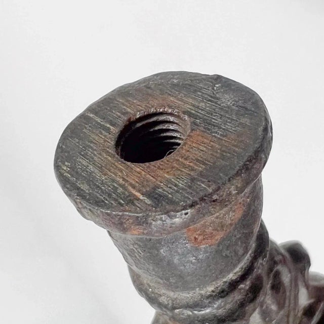 Early 20th Century Old Vintage Art Nouveau Lamp Finial Ornament Cast Iron For Sale - Image 5 of 8