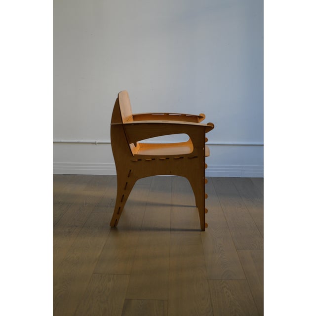 1990 Attributed to David Kawecki Puzzle Chair in Laser-Cut Birch/Plywood, Usa For Sale - Image 13 of 18