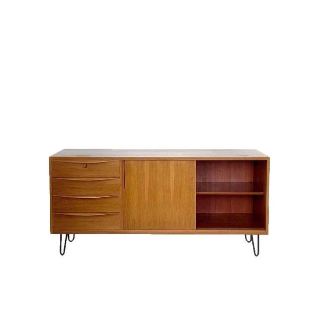 unique vintage nut wood sideboard dresser by franz ehrlich for veb deutsche werkstätten hellerau, produced in 1956 in...