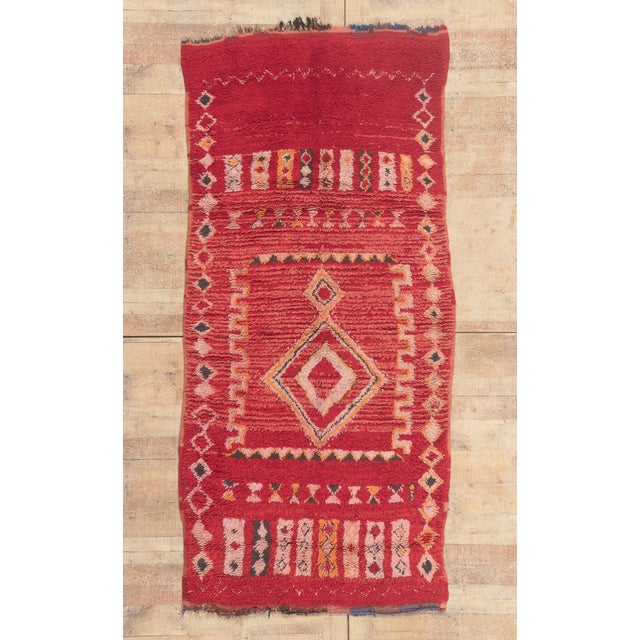 Vintage Boujad Moroccan Rug, 03'10 X 08'00 For Sale - Image 10 of 10