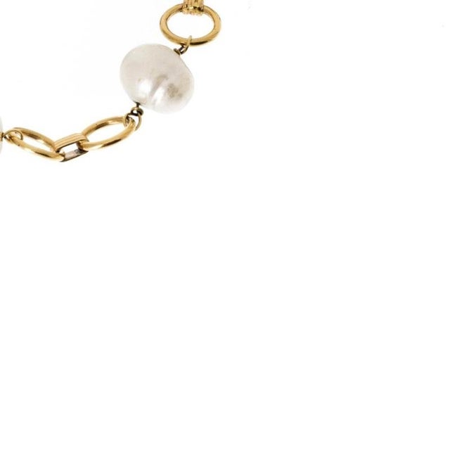 Bracelet in 19.2 Karat Gold with Pearls For Sale - Image 5 of 6