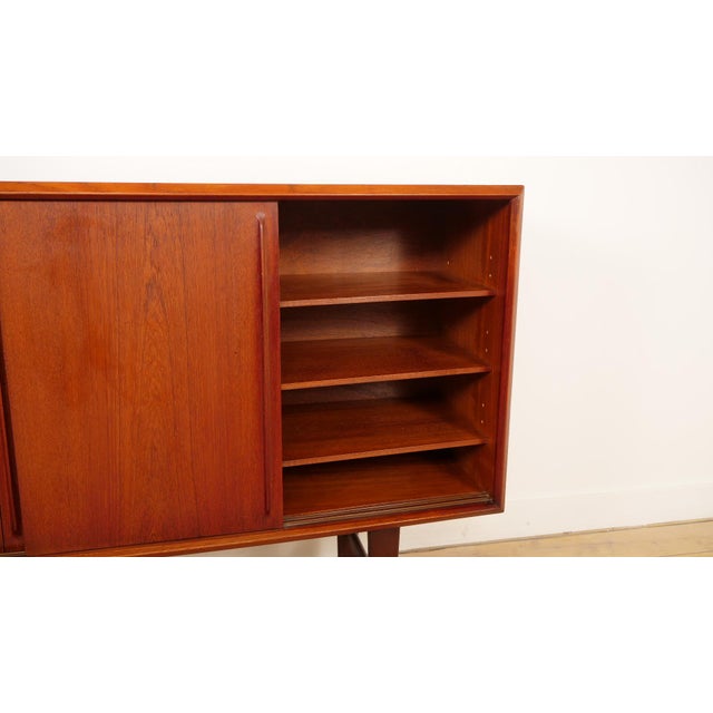 Vintage Danish Highboard in Teak by Arne Vodder for HP Hansen For Sale - Image 13 of 15