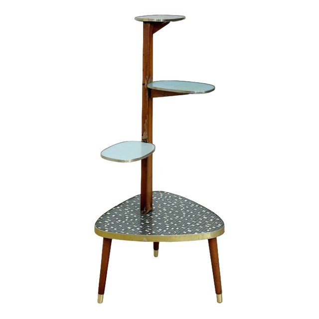 Vintage Tiered Kidney-Shaped Table or Plant Stand For Sale