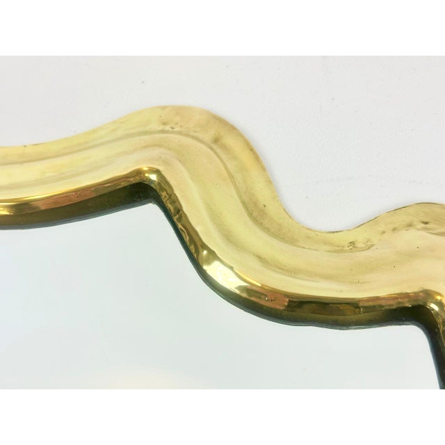 Antique Polished Wall Mirror in Brass, 19th Century For Sale - Image 6 of 12