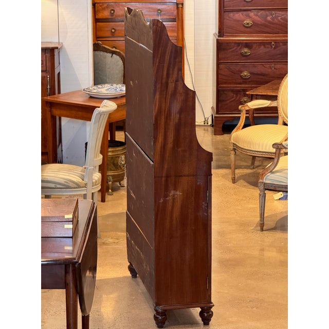 19th Century English Mahogany Waterfall Bookcase For Sale - Image 4 of 9