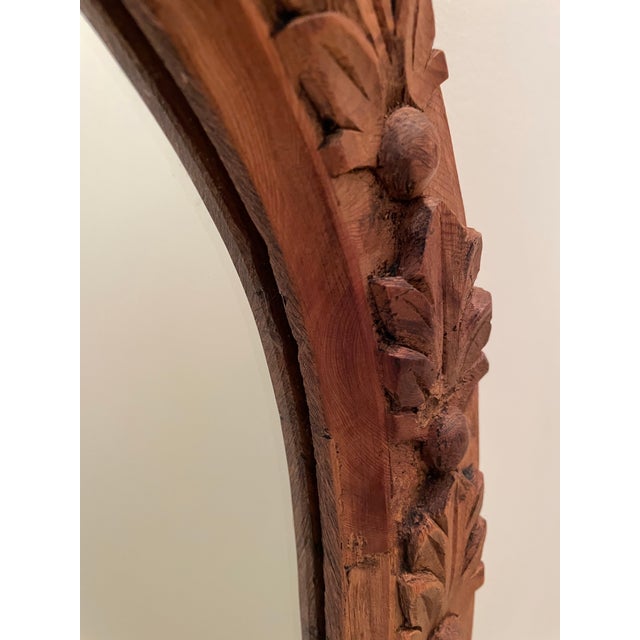 Late 19th Century Antique Late 19th Century French Hand-Carved Arched Mirror Circa 1890 For Sale - Image 5 of 7
