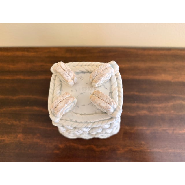 Vintage French Country Reticulated Porcelain Rope-Form Cachepot, Circa 1960s For Sale - Image 14 of 14