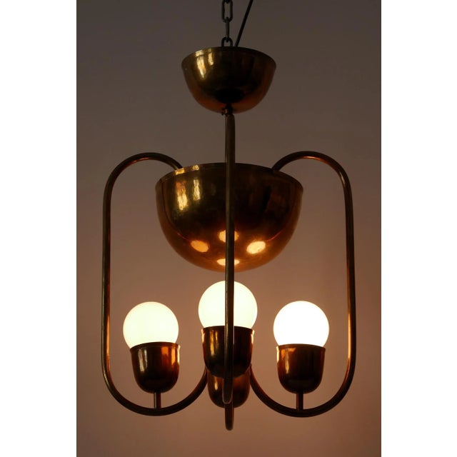 Gold Brass Ceiling Lamp by Hayno Focken for Hayno Focken, 1930s For Sale - Image 8 of 18