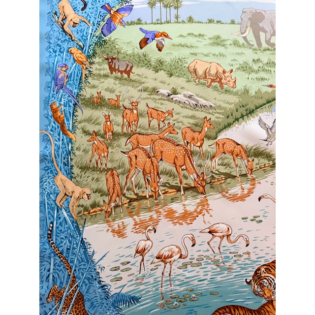 Hermès La Trêve De L’eau 2005 Silk Scarf Designed by Robert Dallet For Sale - Image 11 of 11