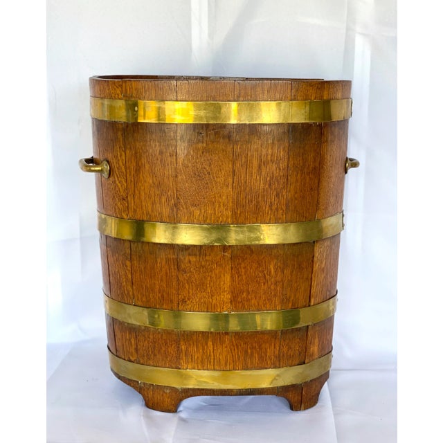 Late 19th Century English Oak Barrel With Brass Bands Umbrella Stand For Sale In Los Angeles - Image 6 of 11