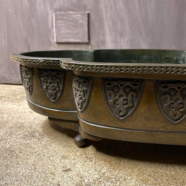 Early 20th Century Footed Bronze Asian Jardiniere For Sale - Image 9 of 17