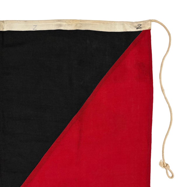 Rustic Vintage Sewn Nautical Signal Flag For Sale - Image 3 of 4
