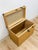 Vintage Blonde Woven Wicker Chest, Brass Clamp Hardware Storage, Coastal Trunk For Sale - Image 10 of 14