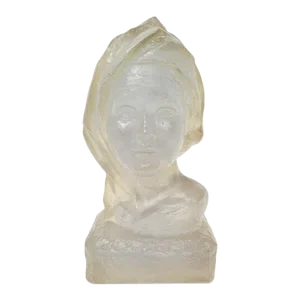 Vintage 1970s Clear Lucite Acrylic Bust Statue Sculpture Female Figure