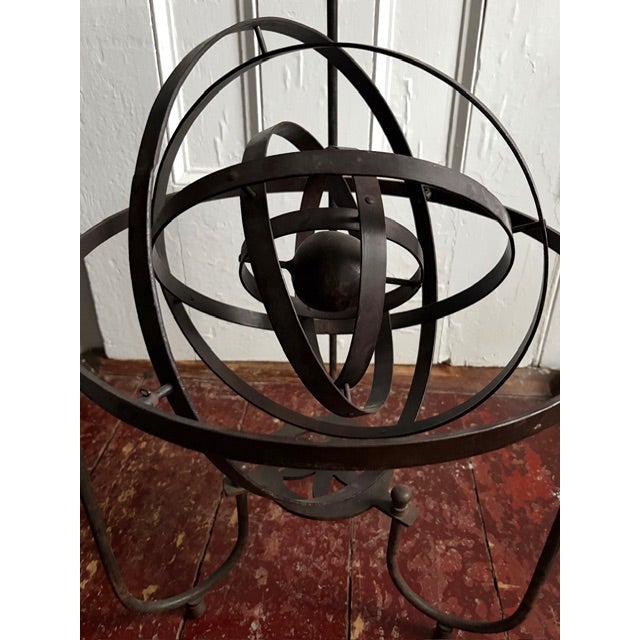 Metal Early French Iron Table With Armillary Sphere For Sale - Image 7 of 8