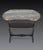 A late 19th century french marble top side/occasional table with a well figured kidney shaped marble top that is bordered...