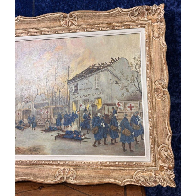 After Georges Bertin Scott, The Automobile During the War, 1890s, Oil on Canvas For Sale - Image 4 of 9