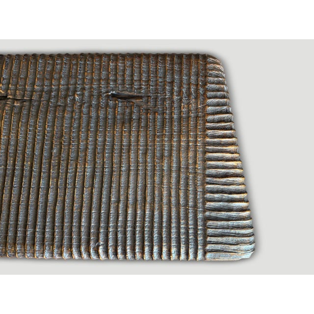 Andrianna Shamaris Impressive Minimalist Hand Carved Teak Wood Bench For Sale In New York - Image 6 of 18