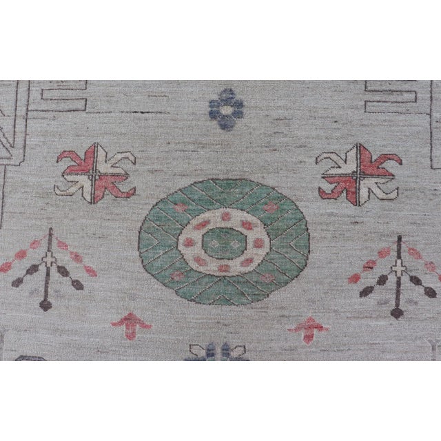Textile Hand Knotted Colorful Khotan Rug by Keivan Woven Arts, 9'8" X 13'0 For Sale - Image 7 of 12
