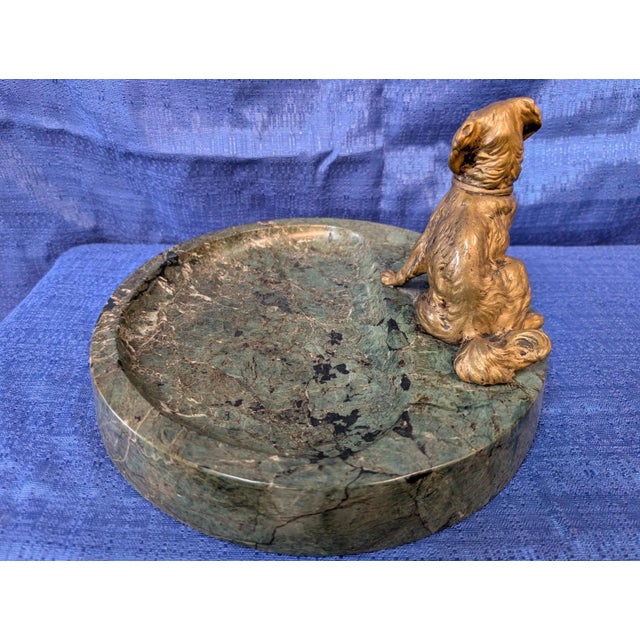 Victorian Early 20th Century Bronze Dog calling Card Holder For Sale - Image 3 of 6