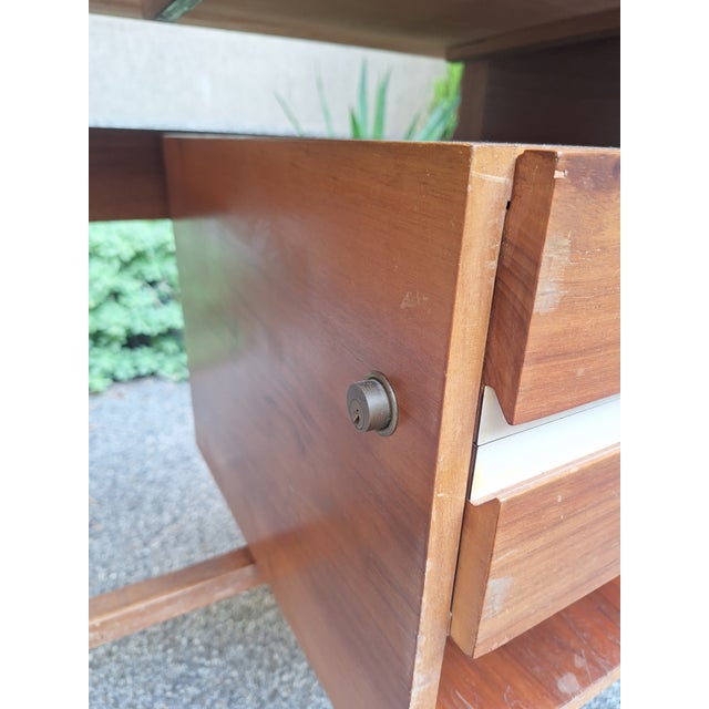 Wooden Desk with Drawers, 1960s For Sale - Image 4 of 10