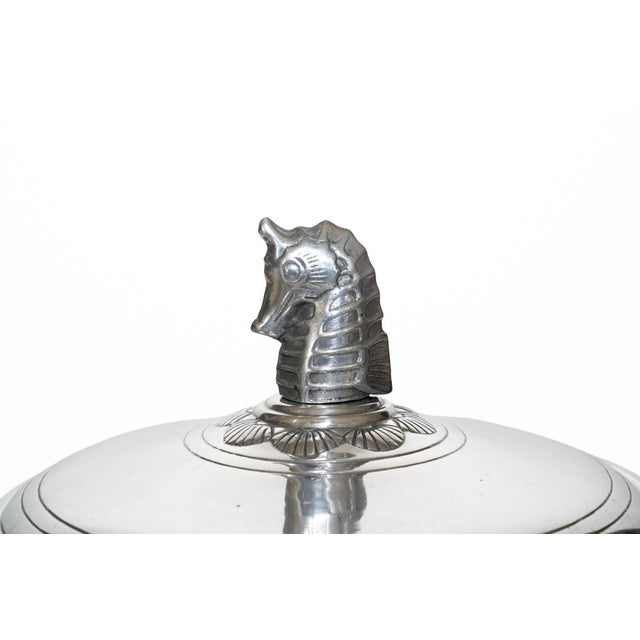 1960s Vintage Georges Briard Coastal SeaHorse and Shell Ice Bucket With Ice Scooper, 1960's For Sale - Image 5 of 18