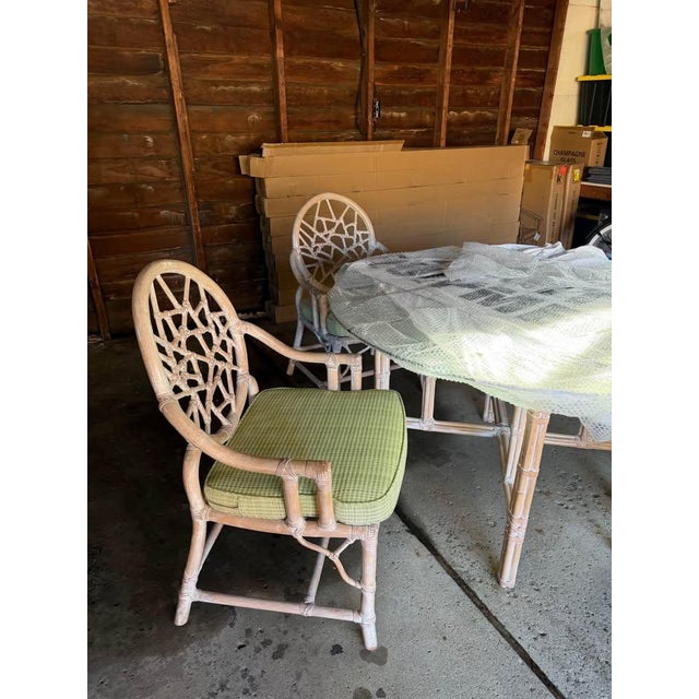 Vintage McGuire Bamboo 5 Piece Cracked Ice Dining Set For Sale - Image 12 of 13