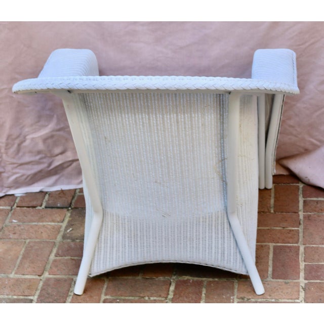 Traditional Vintage Wicker Outdoor Garden Chair For Sale - Image 3 of 3