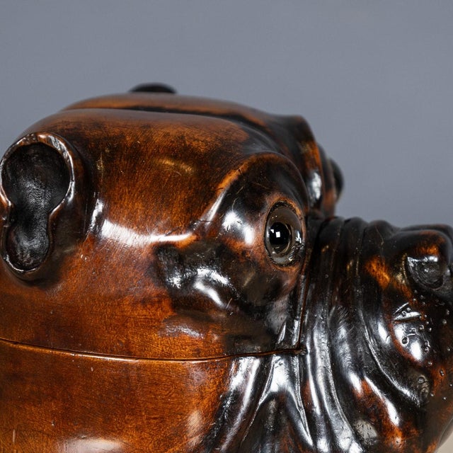 Antique 20th Century Wood of Life Bulldog Inkwell Jar, 1910s For Sale - Image 3 of 18